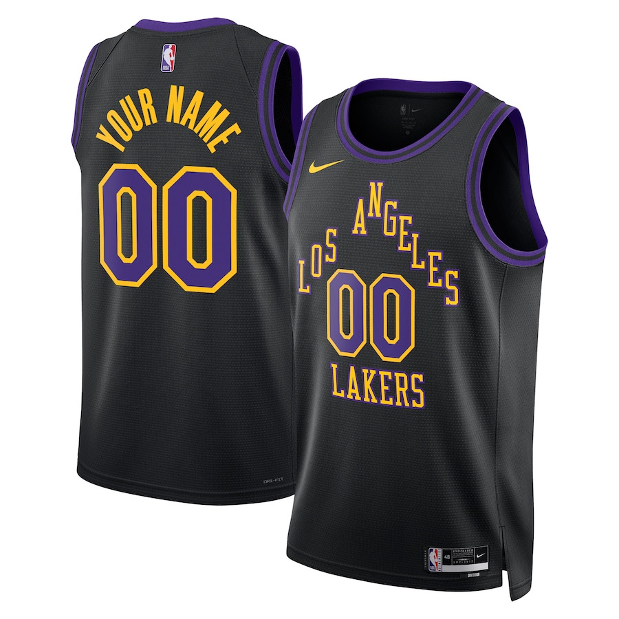 Los Angeles Lakers 2023/24 Swingman Jersey Customized - City Edition - Black - JS132 