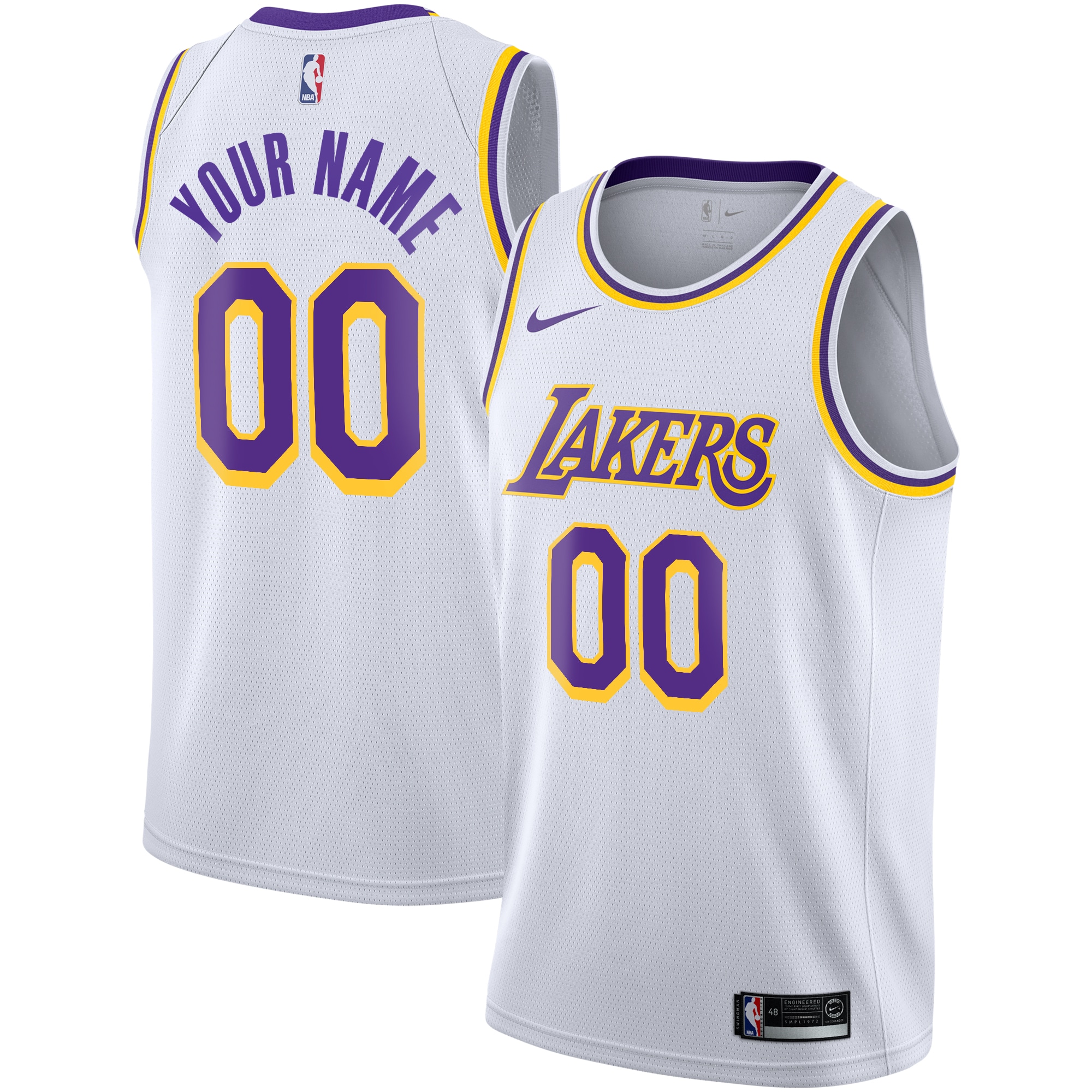 Los Angeles Lakers Association Swingman Jersey - Custom - Youth - JS420 