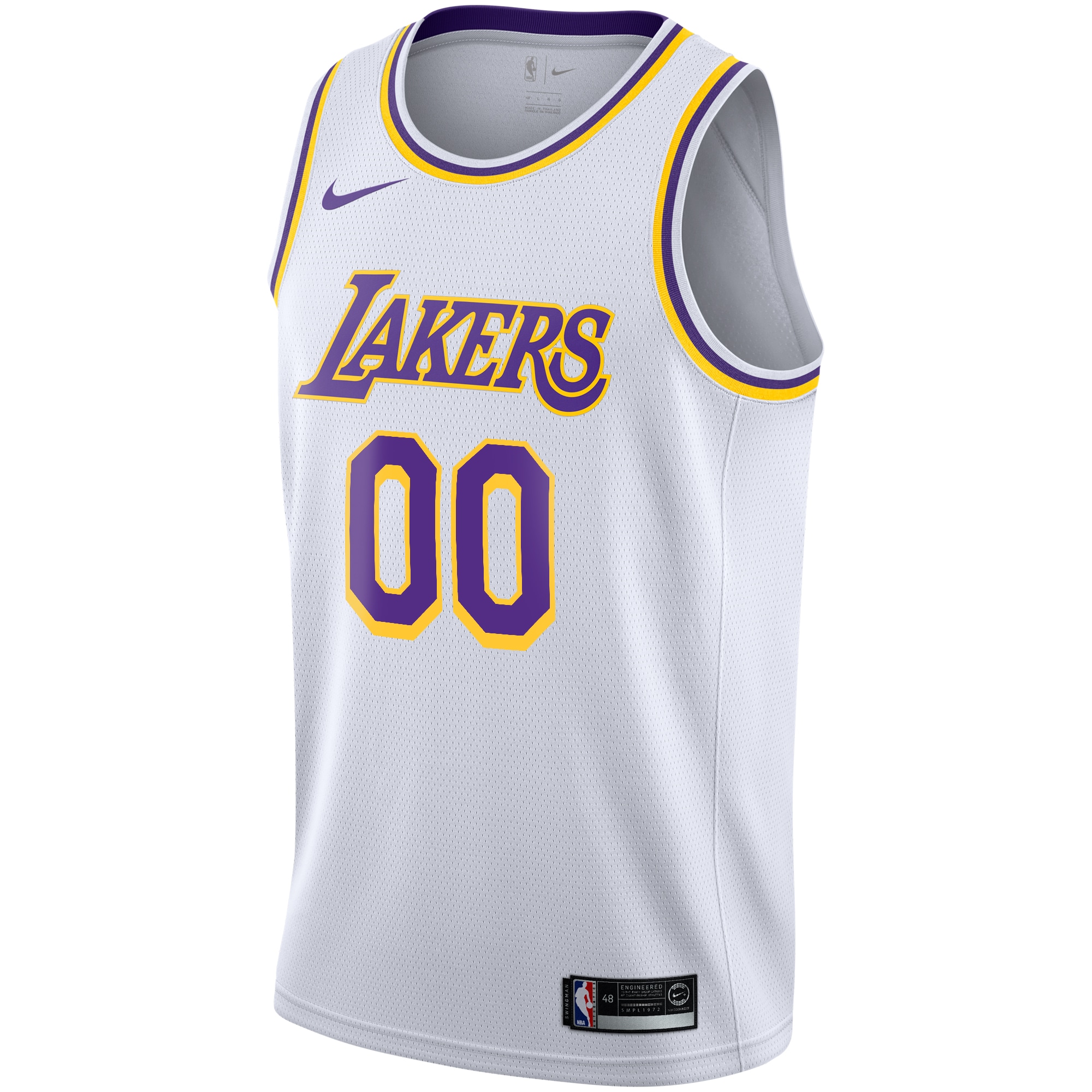 Alternative view of Los Angeles Lakers Association Swingman Jersey - Custom - Youth - JS420 