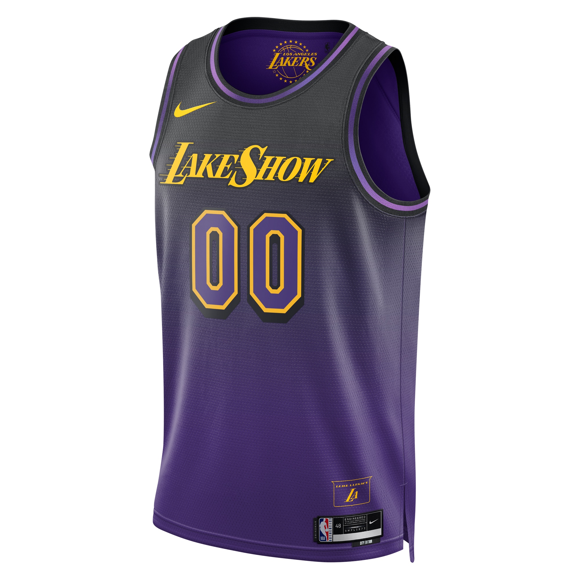 Alternative view of Los Angeles Lakers City Edition Swingman Jersey 2024 - Custom - Unisex - JS296 