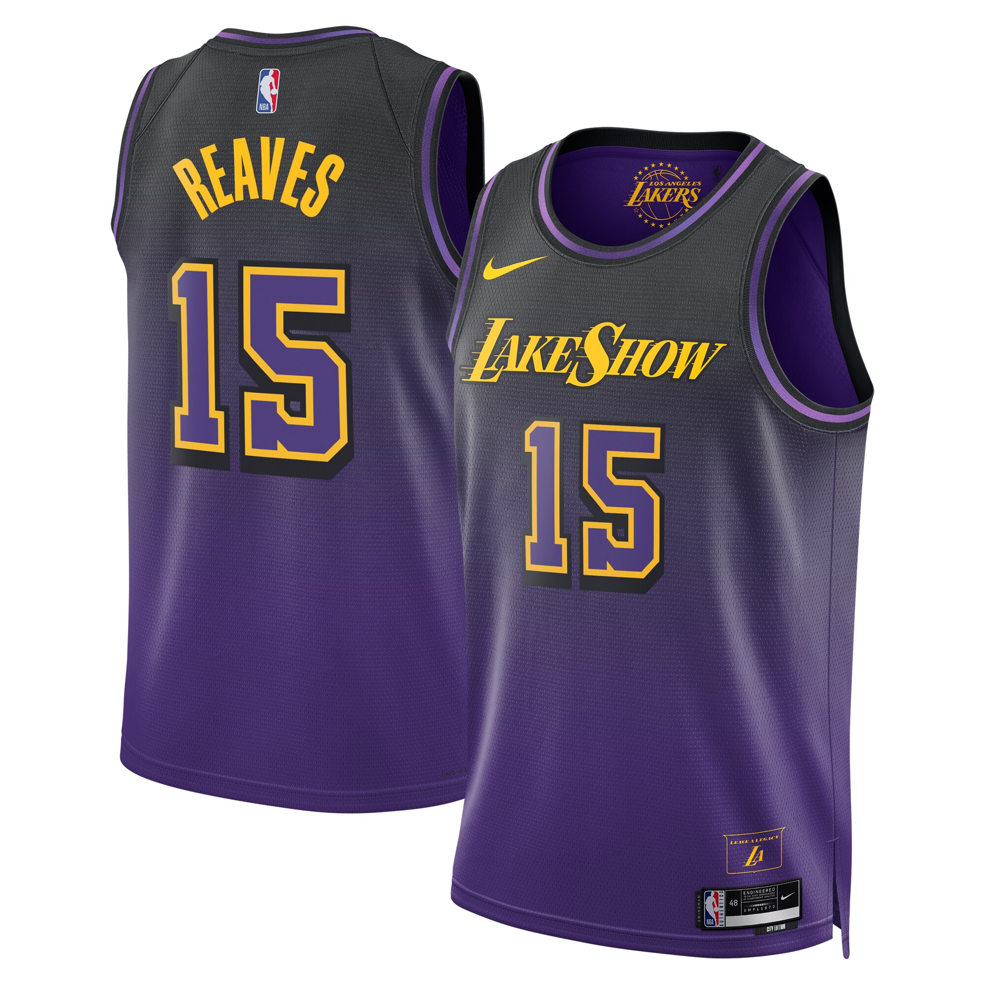 Los Angeles Lakers City Edition Swingman Jersey 2024 - Purple - Austin Reaves - Unisex - JS279 
