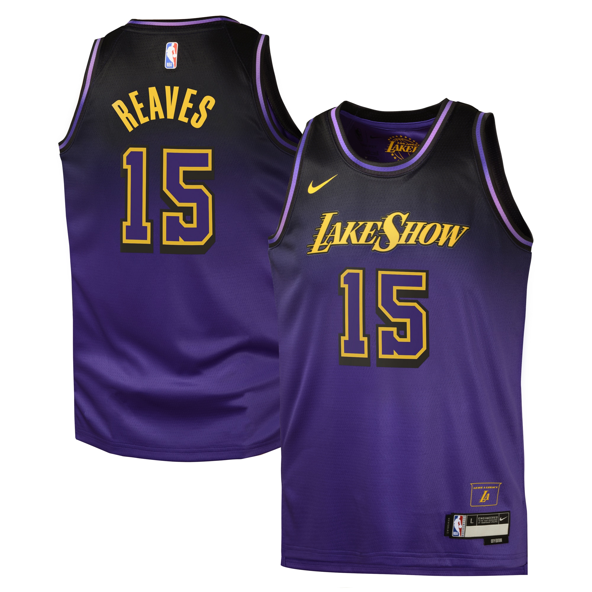 Los Angeles Lakers City Edition Swingman Jersey 2024 - Purple - Austin Reaves - Youth - JS313 