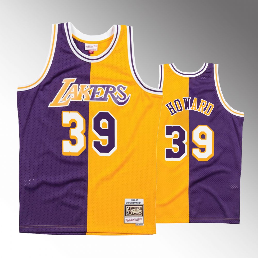 Los Angeles Lakers Dwight Howard Purple Gold Split Jersey