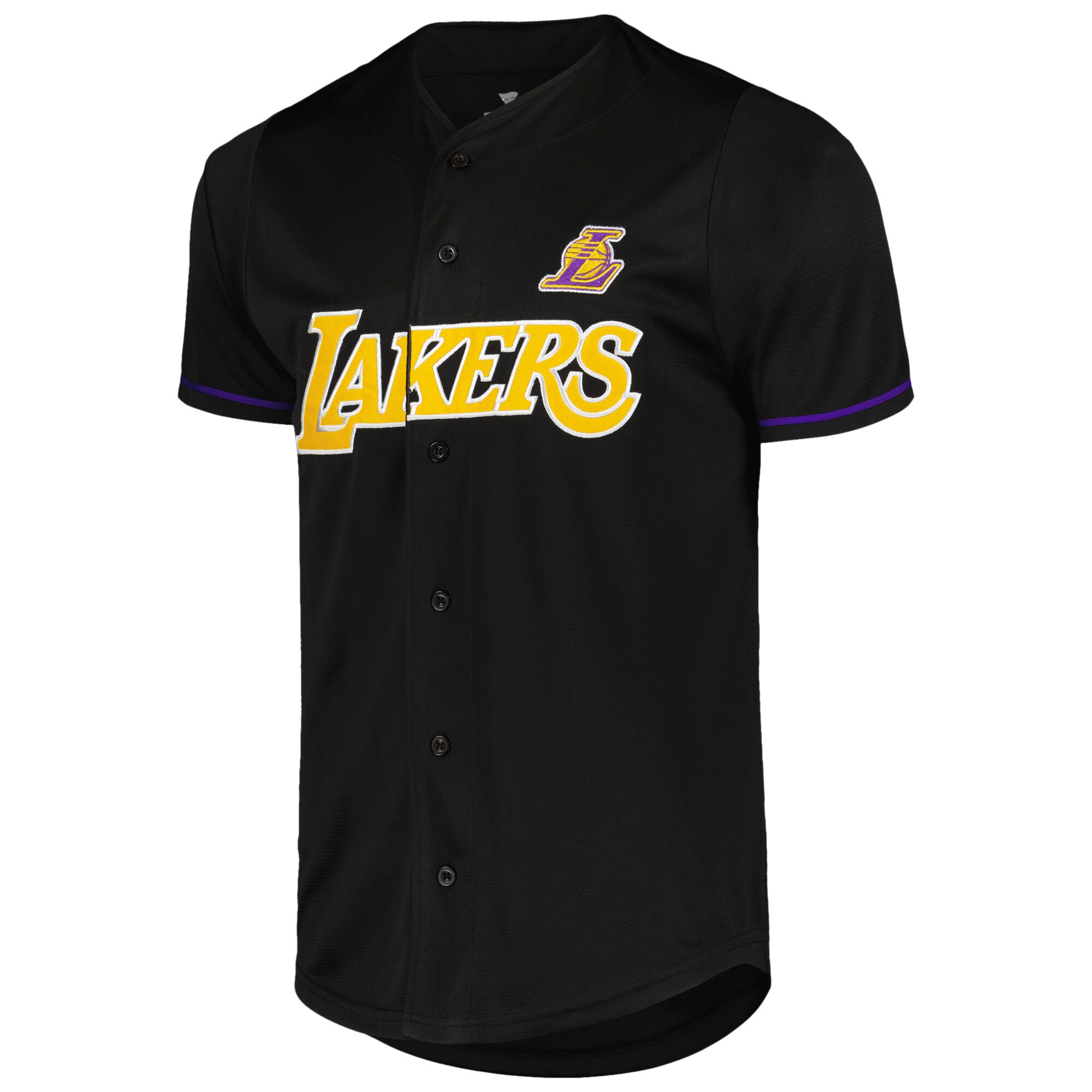 Alternative view of Los Angeles Lakers Fanatics Pop Baseball Jersey - Black