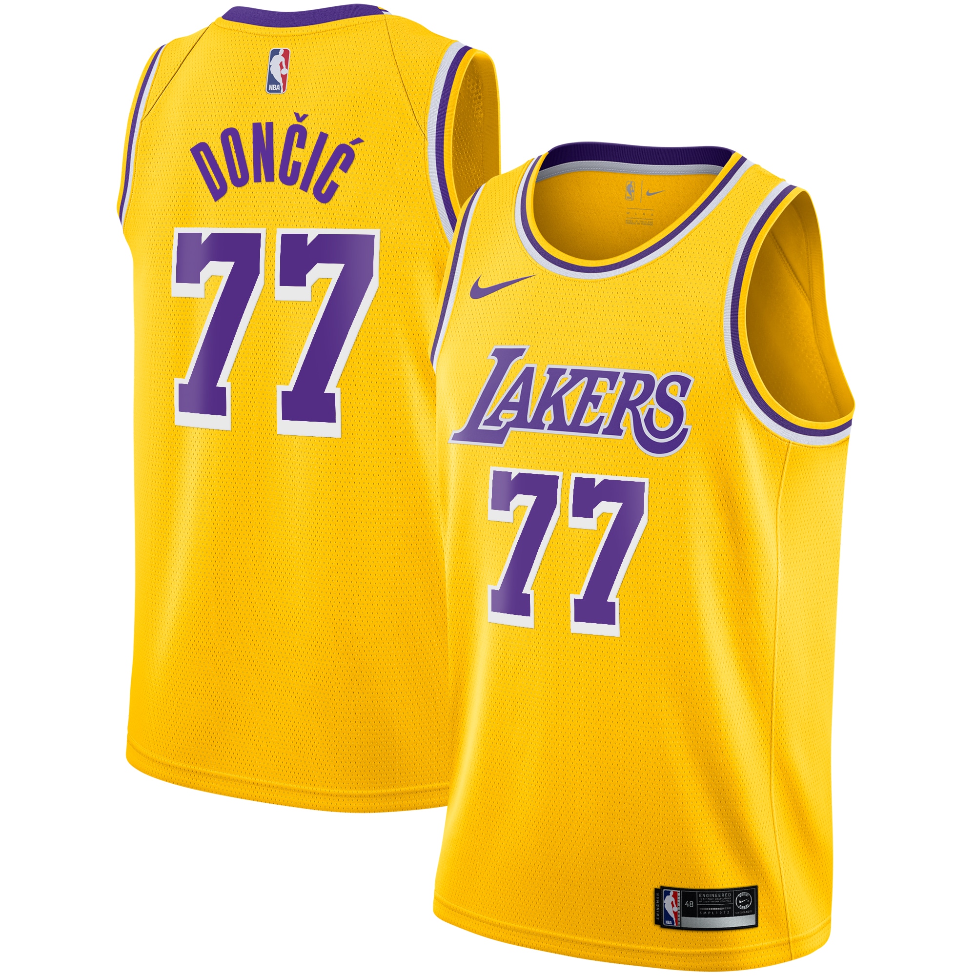 Los Angeles Lakers Icon Edition Swingman Jersey - Gold - Luka Dončić - Youth - JS479 