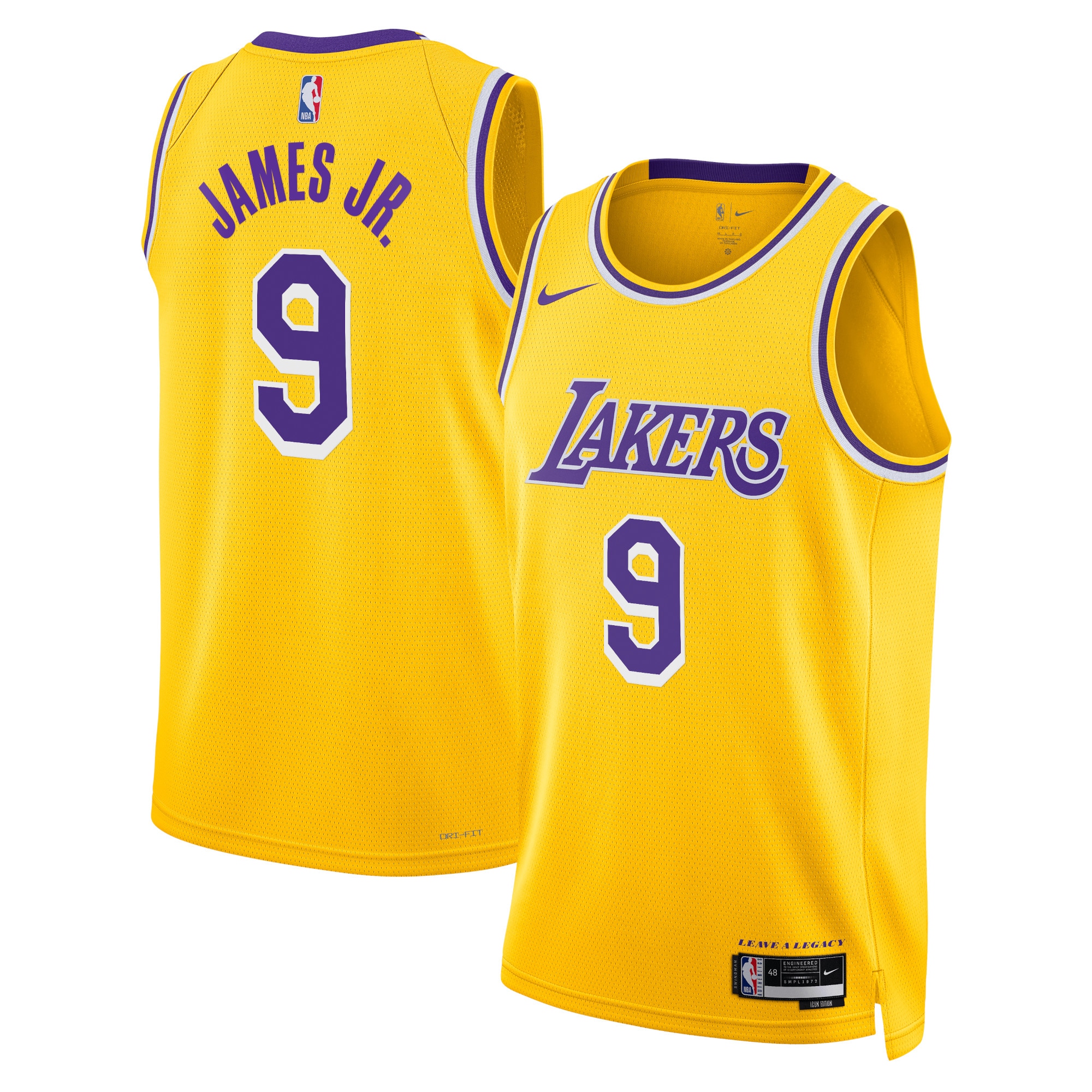 Los Angeles Lakers Icon Swingman Jersey - Gold - Bronny James - Unisex - JS410 