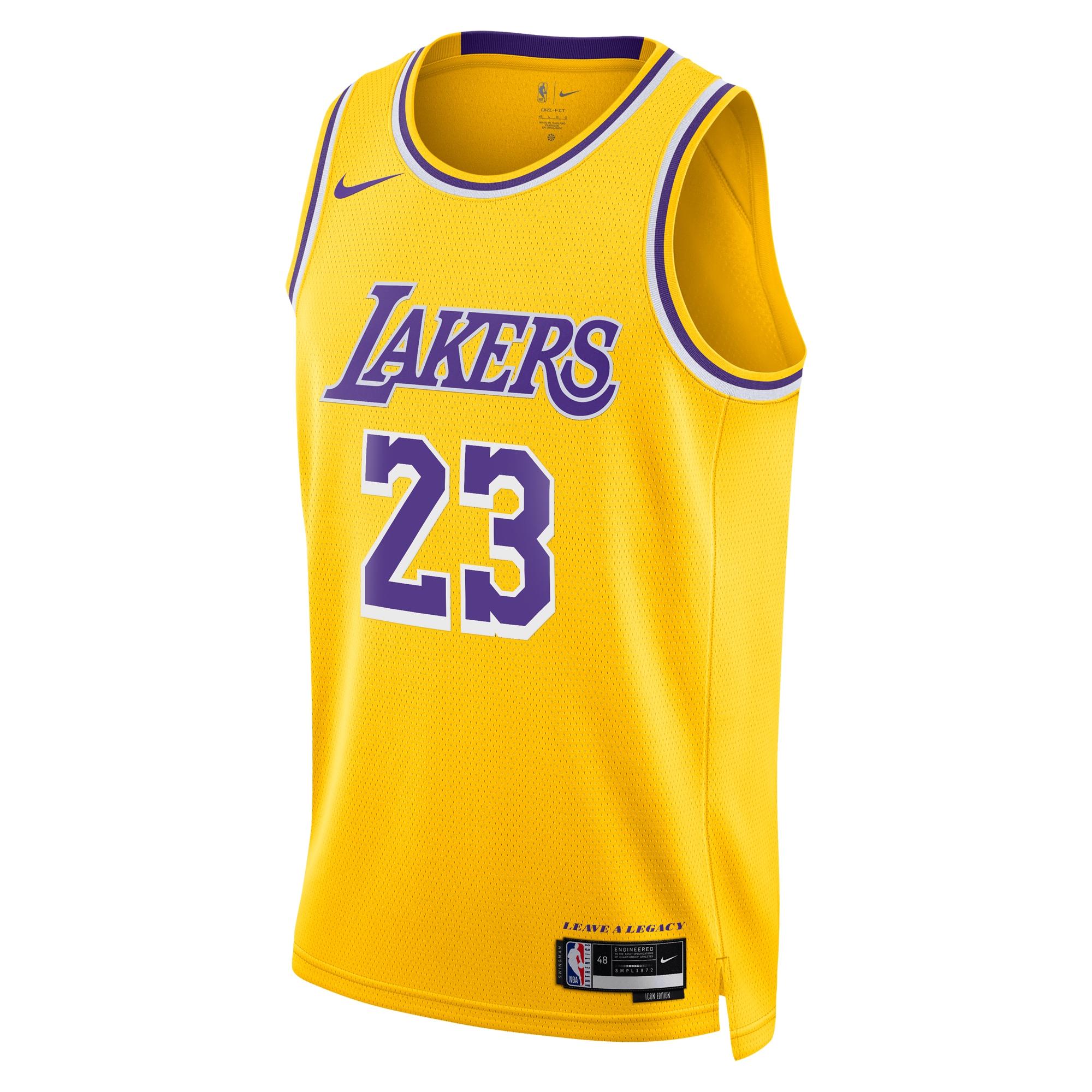 Alternative view of Los Angeles Lakers Icon Swingman Jersey - Gold - LeBron James - Youth - JS697 