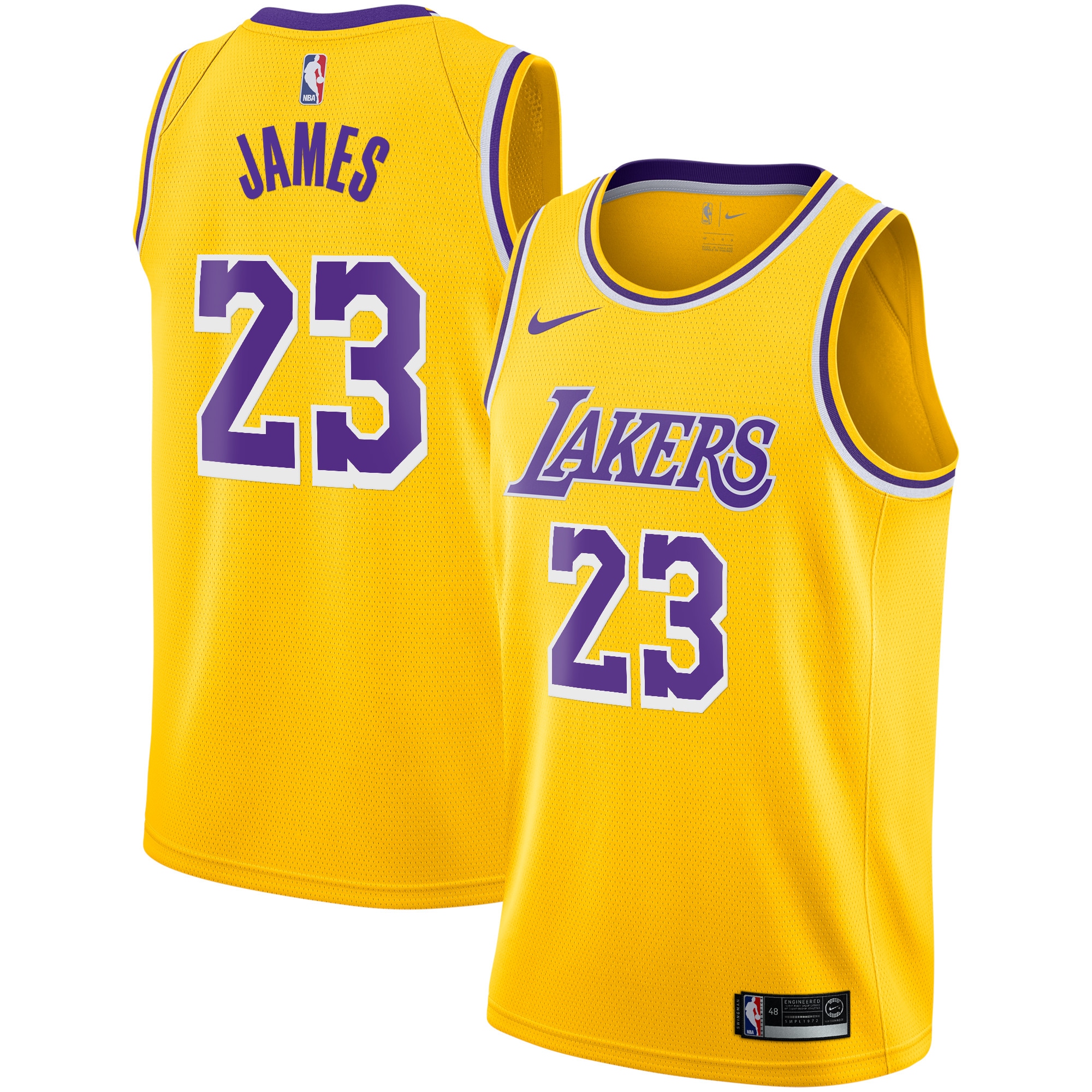Los Angeles Lakers Icon Swingman Jersey - LeBron James - Youth - JS583 
