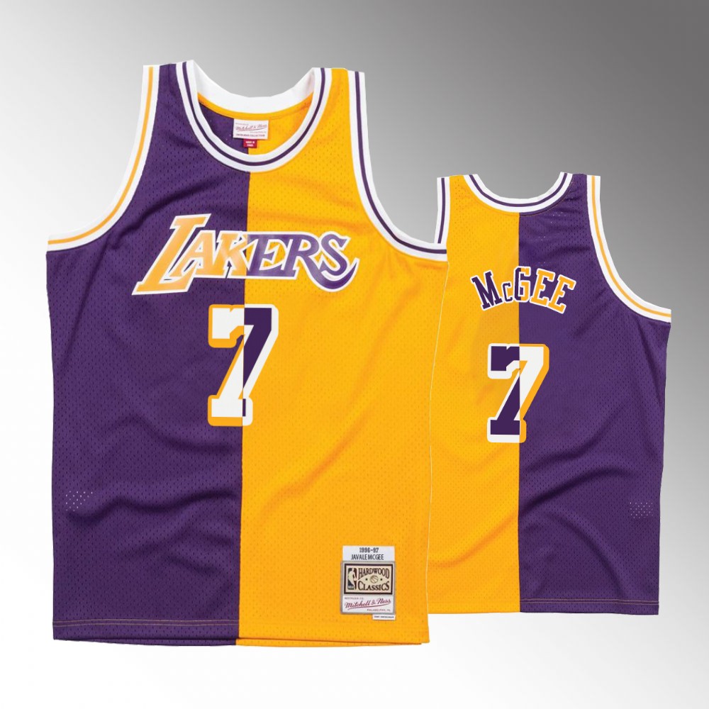 Los Angeles Lakers Javale Mcgee Purple Gold Split Jersey