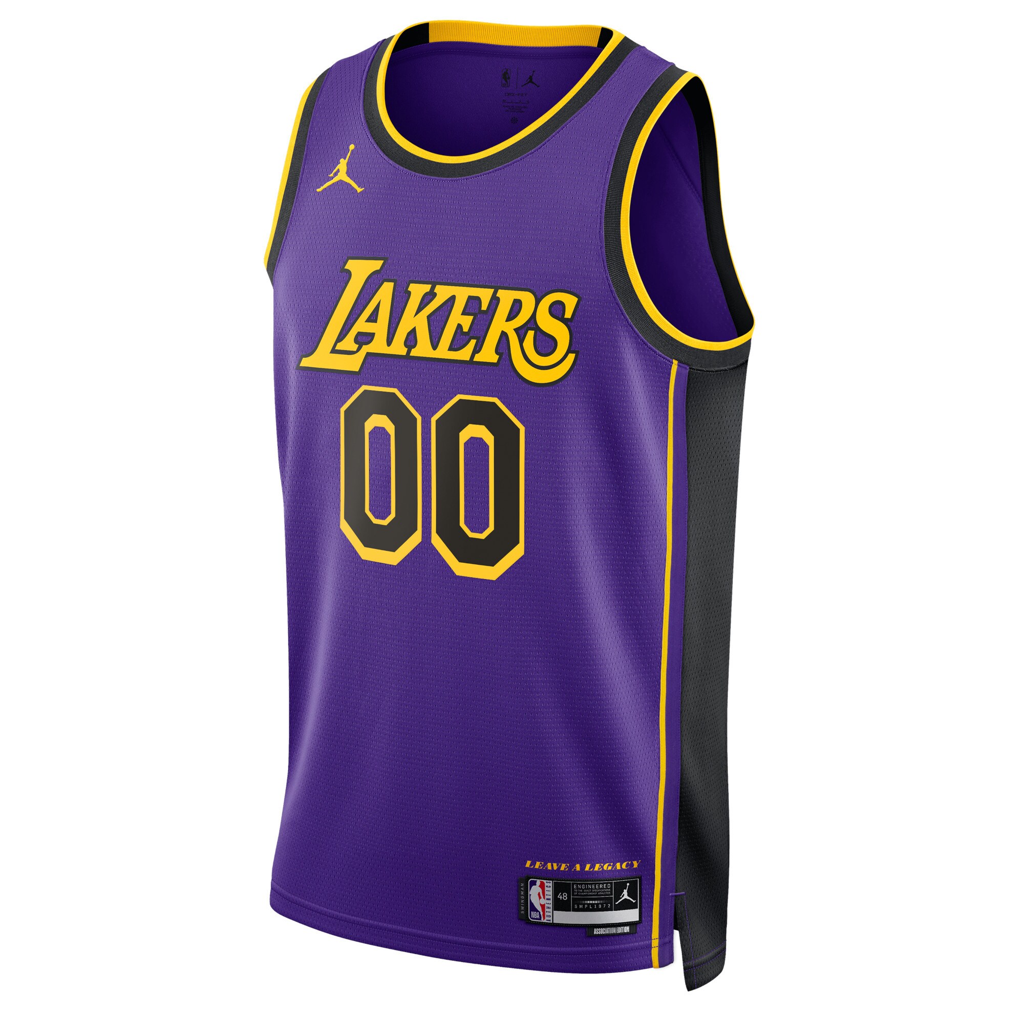 Alternative view of Los Angeles Lakers Jordan Brand Unisex 2022/23 Swingman Custom Jersey - Statement Edition - Purple