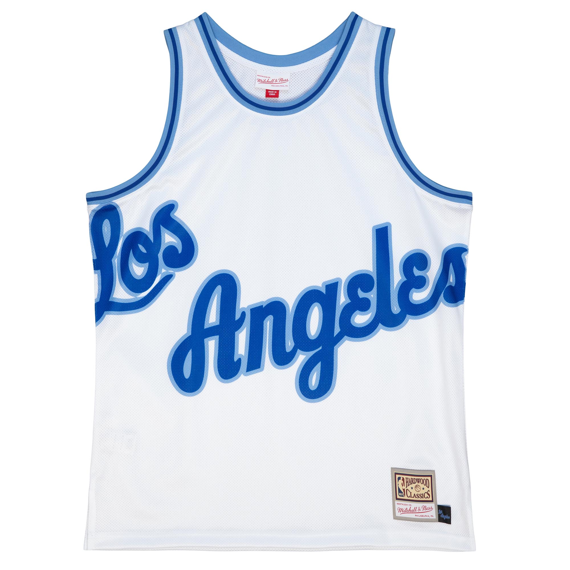 Alternative view of Los Angeles Lakers Mitchell & Ness Hardwood Classics Blown Out Fashion Jersey – White – Jsfangear Jersey Store