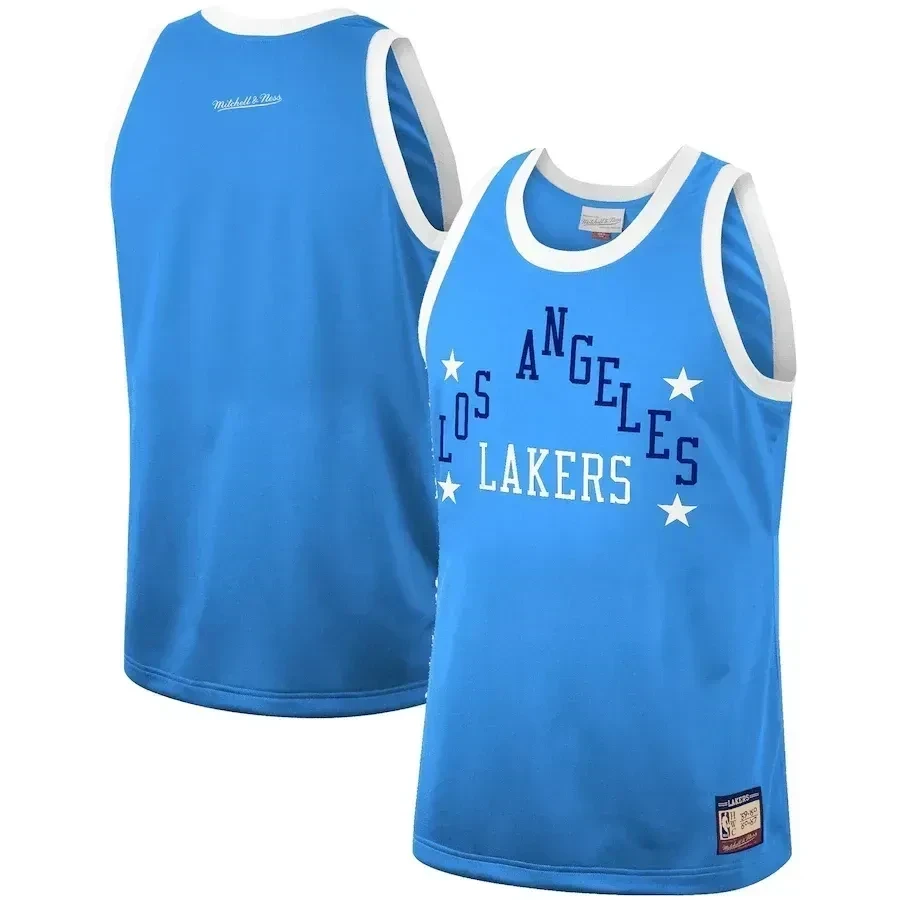 Los Angeles Lakers Mitchell & Ness Hardwood Classics Team Heritage Fashion Jersey - Blue - JS148 