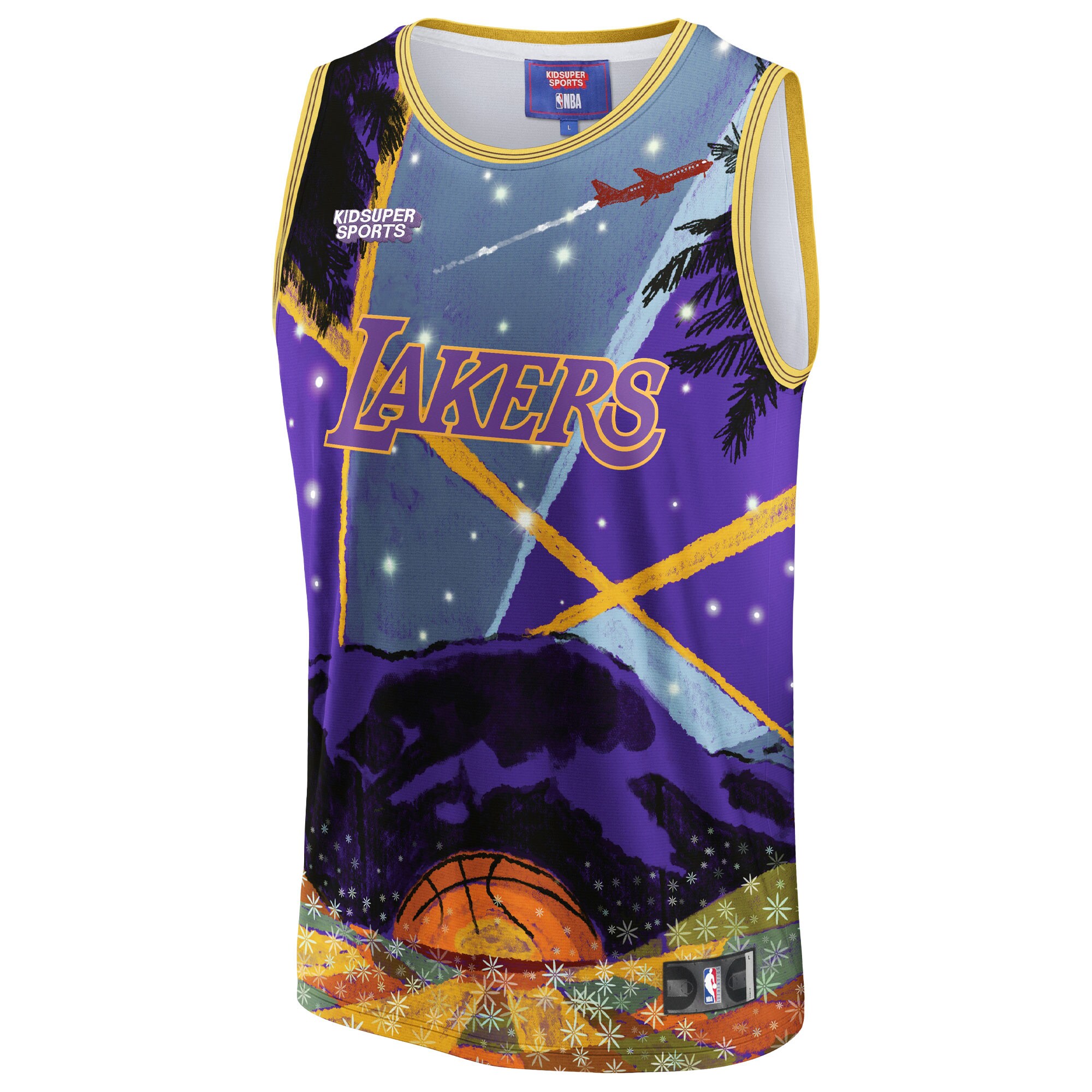 Alternative view of Los Angeles Lakers Nba & Kidsuper Studios By Fanatics Unisex Hometown Jersey - Purple