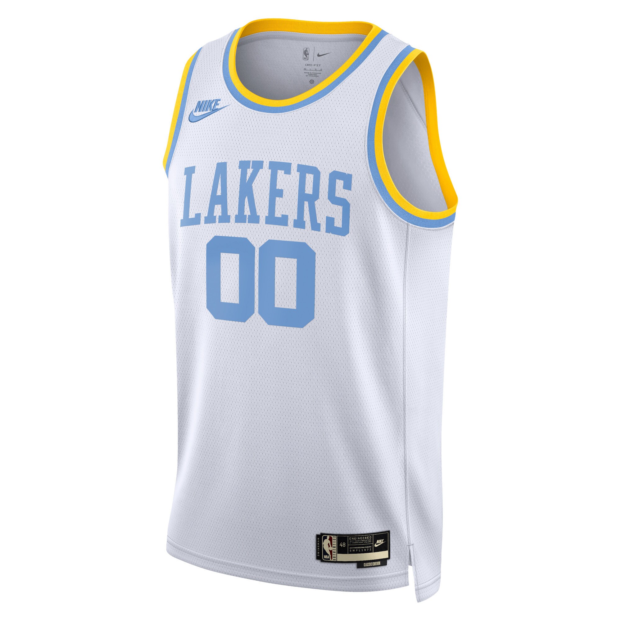 Alternative view of Los Angeles Lakers Unisex 2022/23 Custom Swingman Jersey - Classic Edition - White