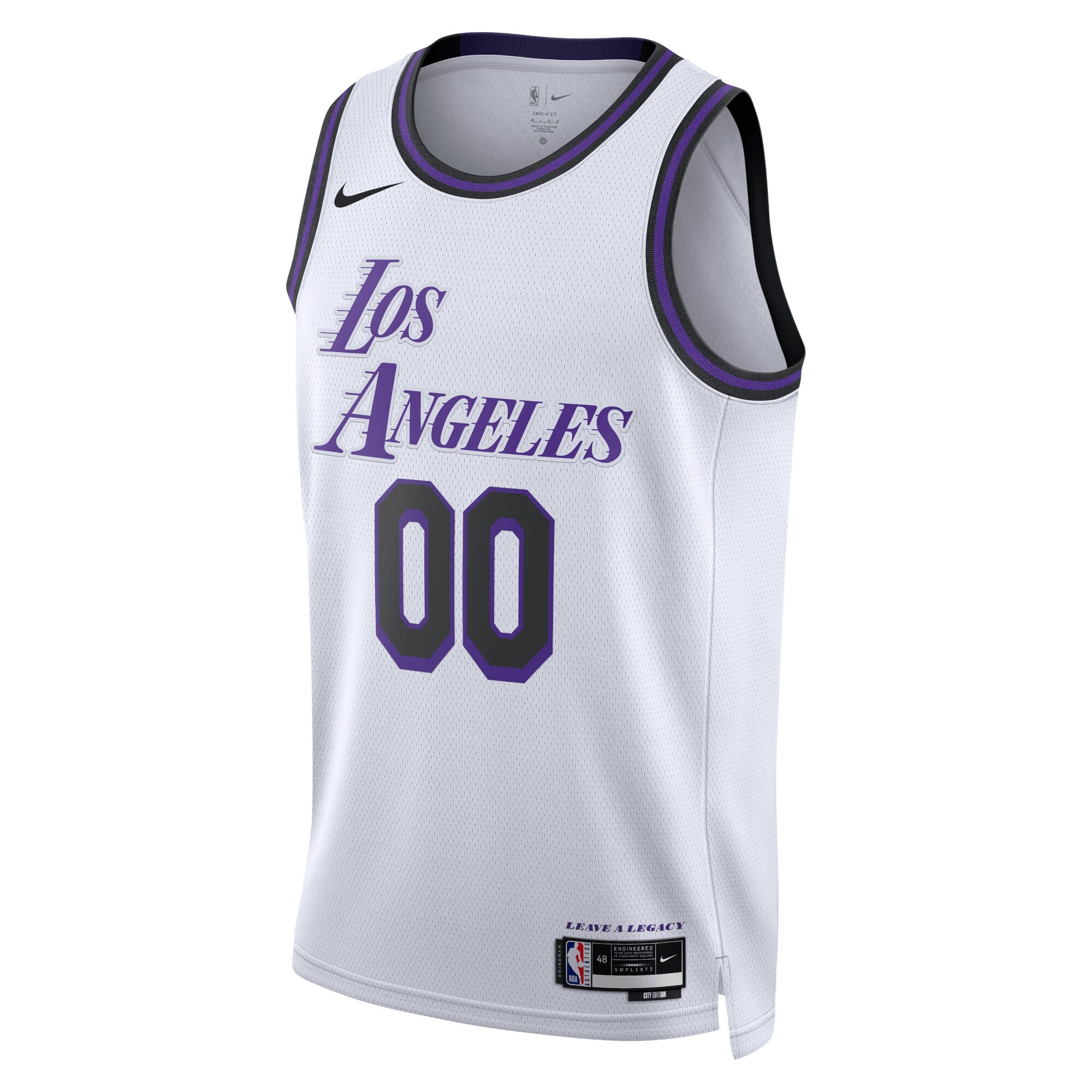 Alternative view of Los Angeles Lakers Unisex 2022/23 Swingman Custom Jersey - City Edition - White