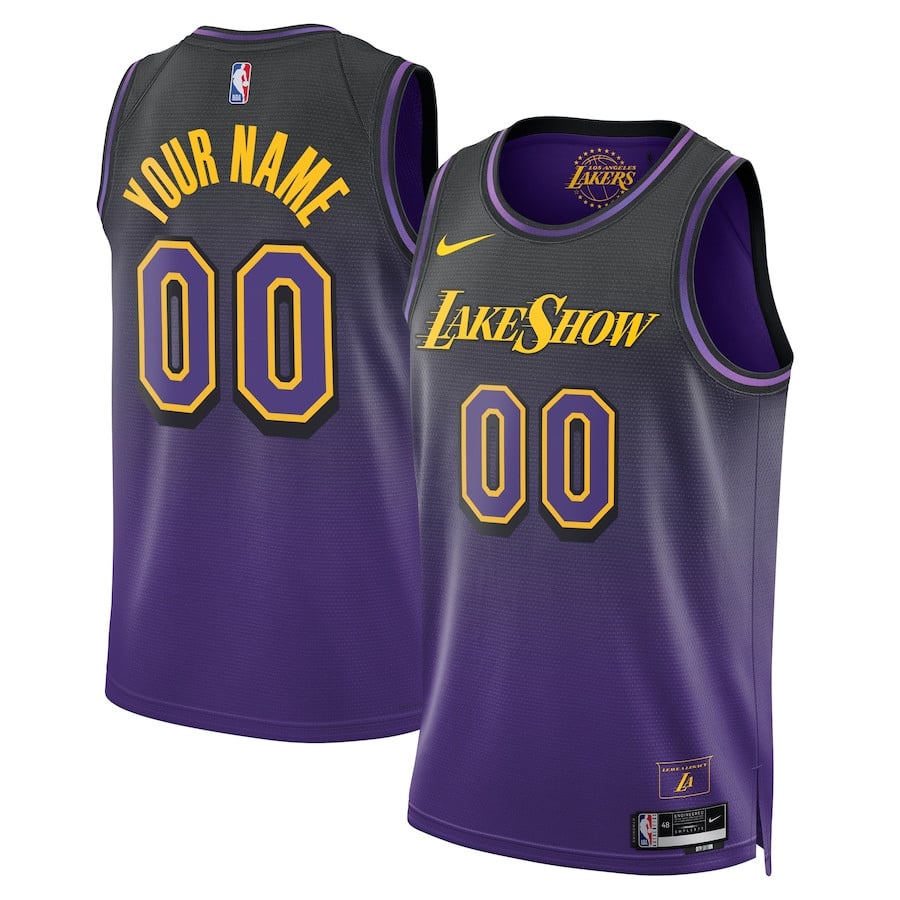 Los Angeles Lakers Unisex 2024/25 Custom Swingman Jersey - City Edition - Purple - JS457 