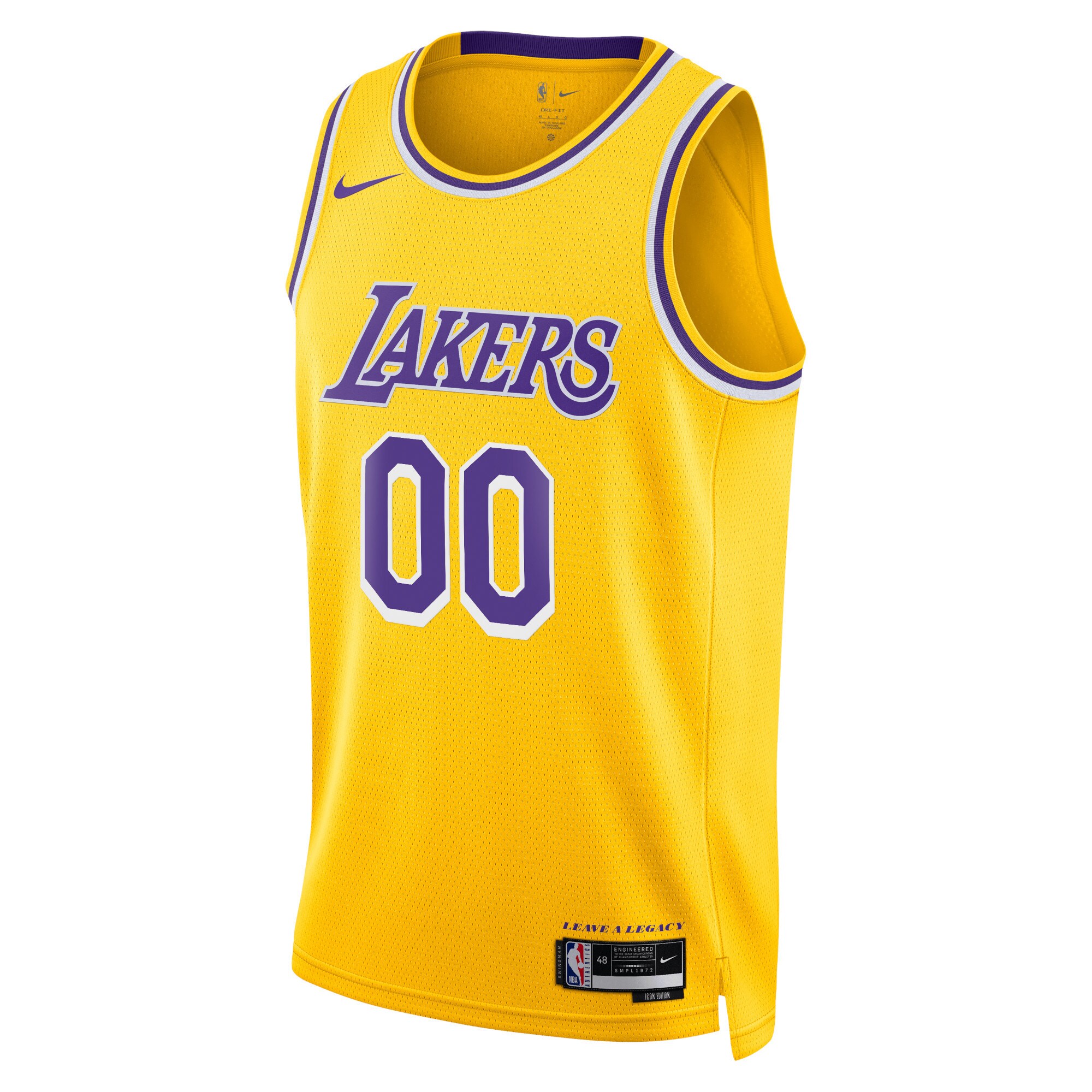 Alternative view of Los Angeles Lakers Unisex Swingman Custom Jersey Gold - Icon Edition