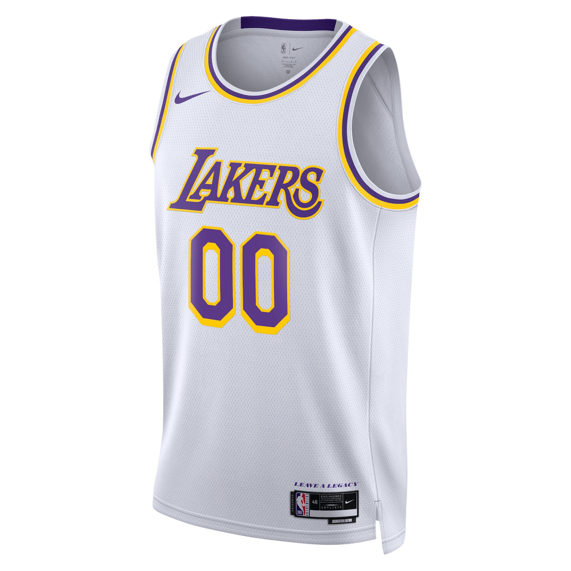 Alternative view of Los Angeles Lakers Unisex Swingman Custom Jersey White - Association Edition