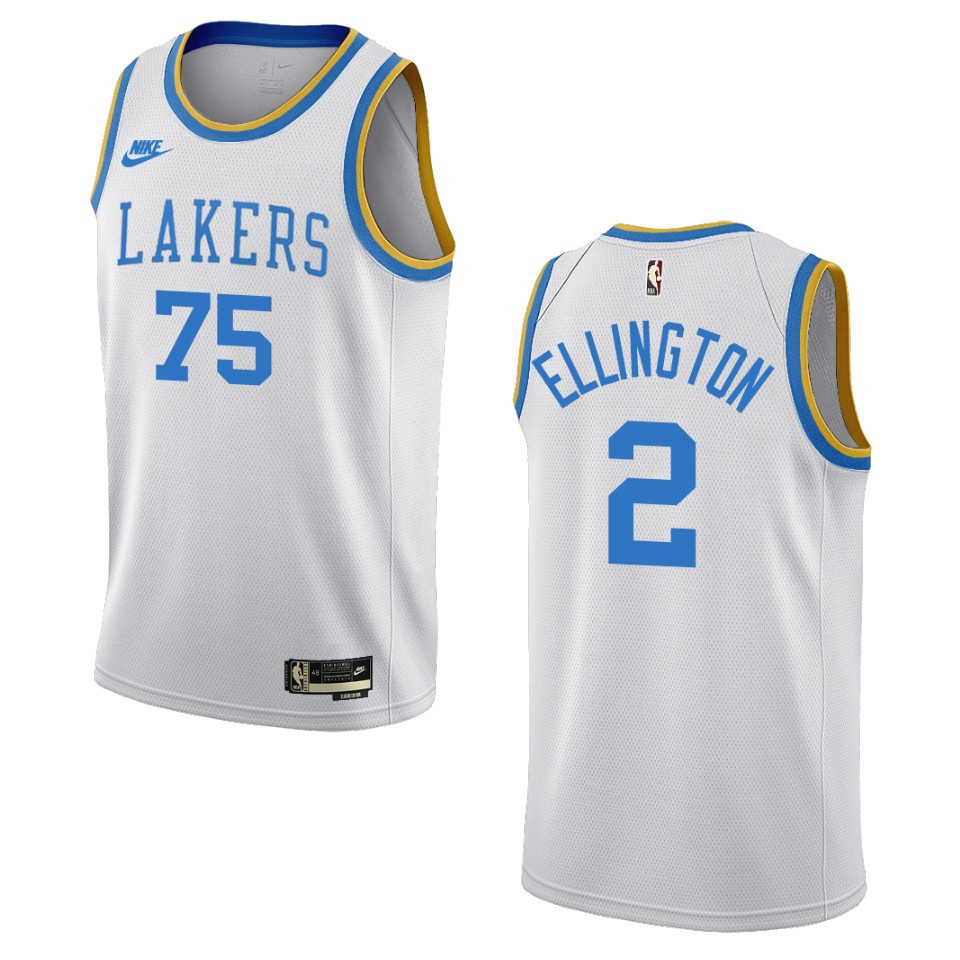 Los Angeles Lakers Wayne Ellington White 75 Anniversary 2022-23 Classic Edition Jersey
