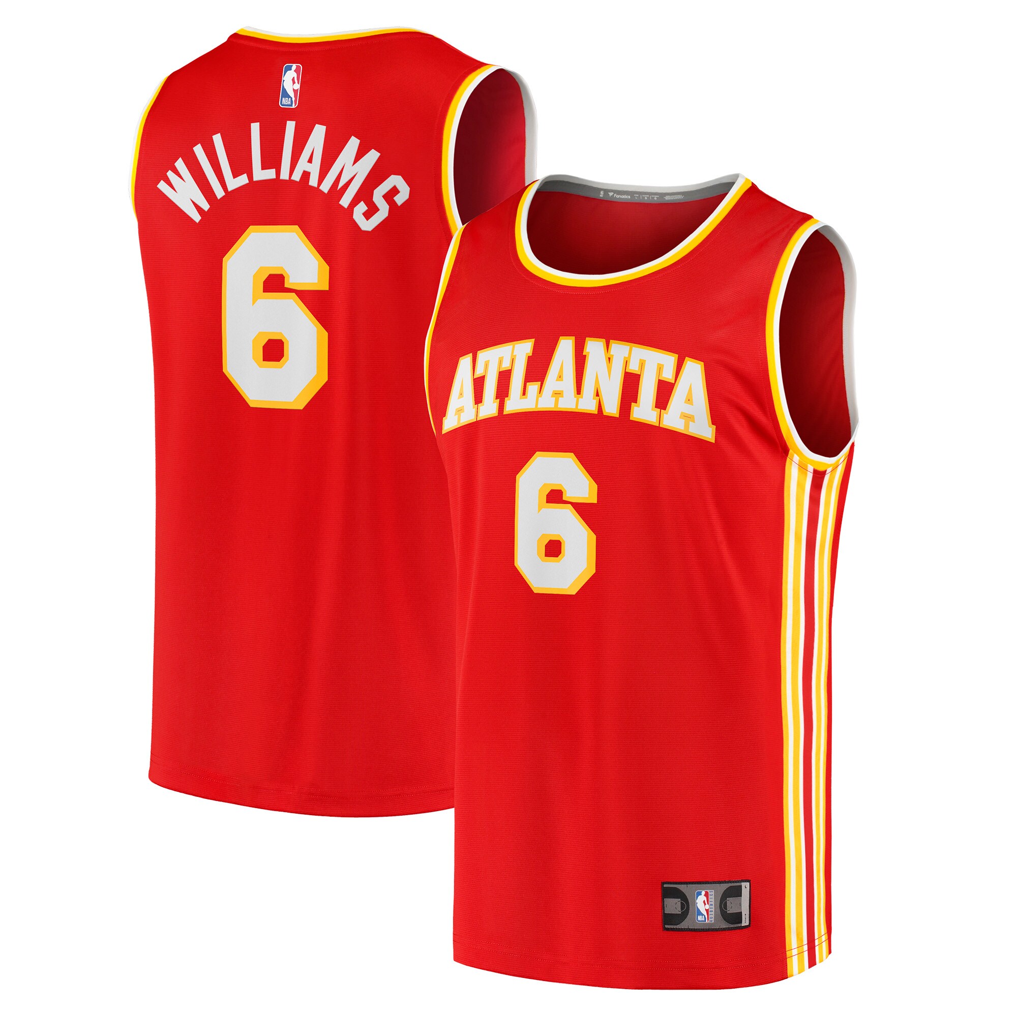 Alternative view of Lou Williams Atlanta Hawks Fanatics Branded Youth 2021/22 Fast Break Replica Jersey - Icon Edition - Red