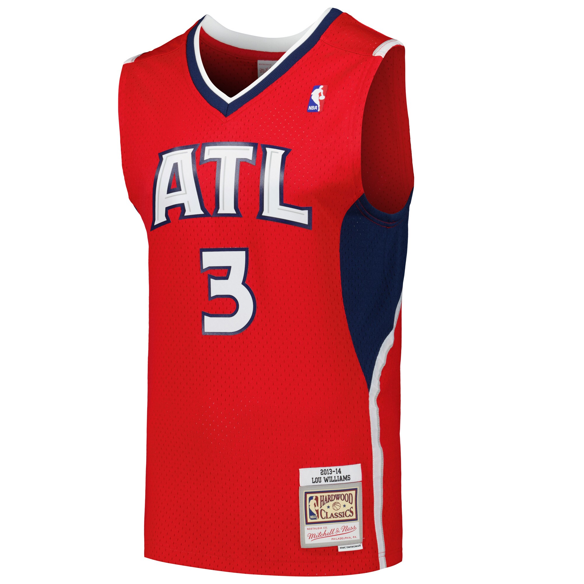 Alternative view of Lou Williams Atlanta Hawks Mitchell & Ness 2001/02 Hardwood Classics Swingman Jersey - Red