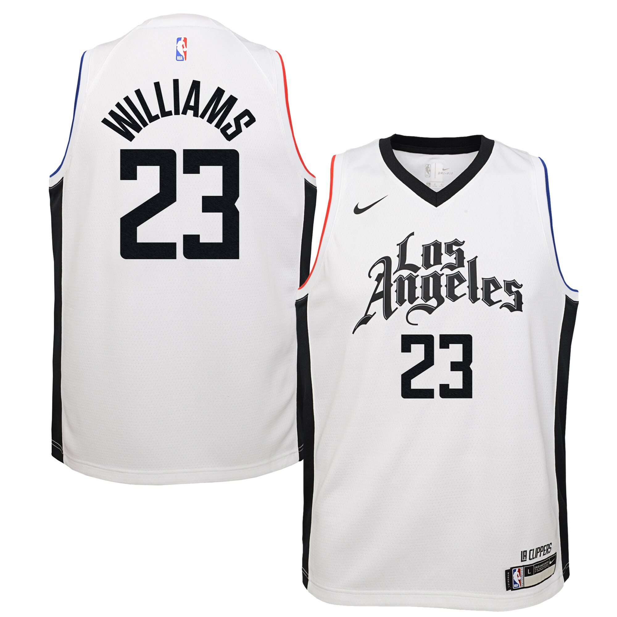 Alternative view of Lou Williams La Clippers Youth Swingman Jersey White – City Edition