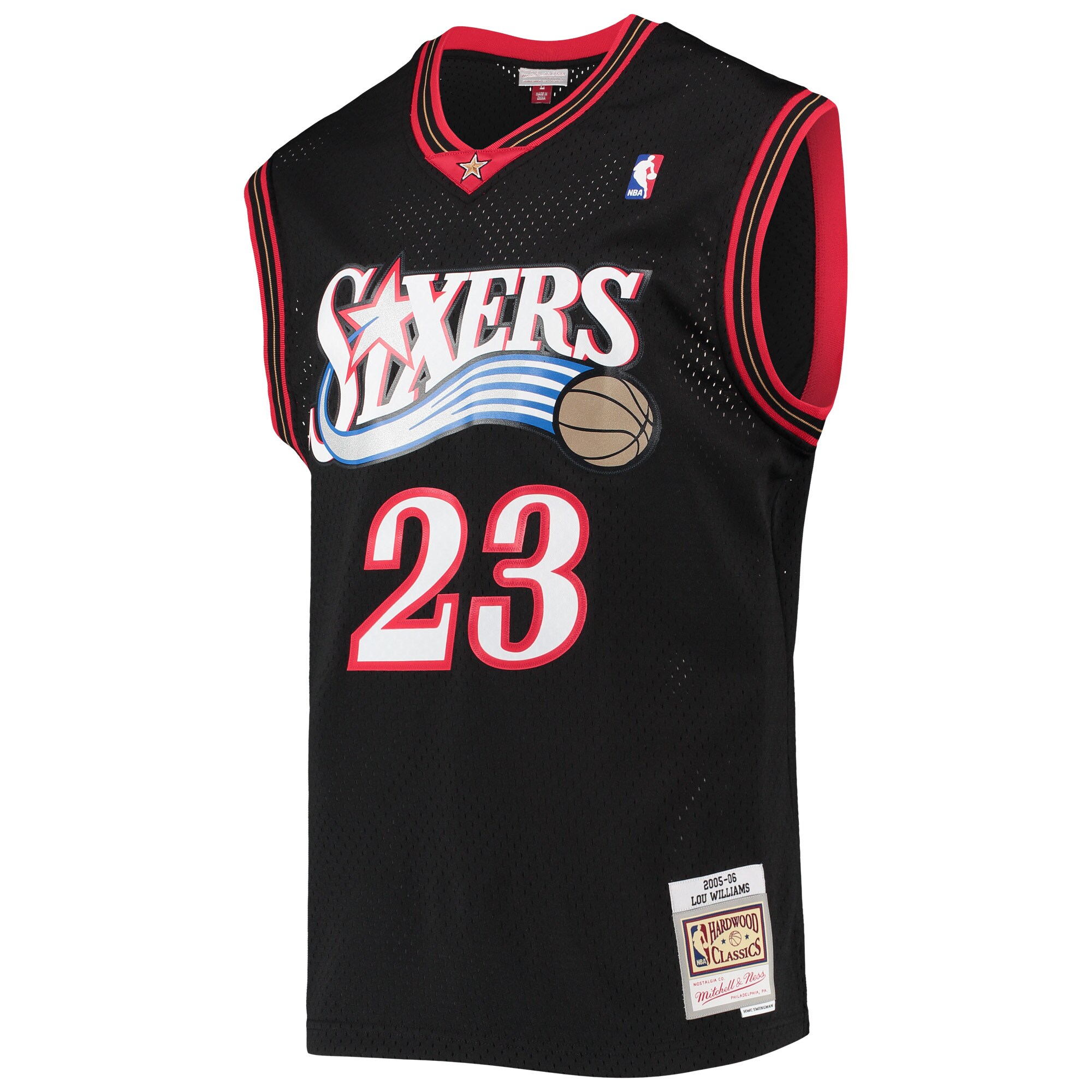 Alternative view of Lou Williams Philadelphia 76ers Mitchell & Ness 2005/06 Hardwood Classics Swingman Jersey - Black