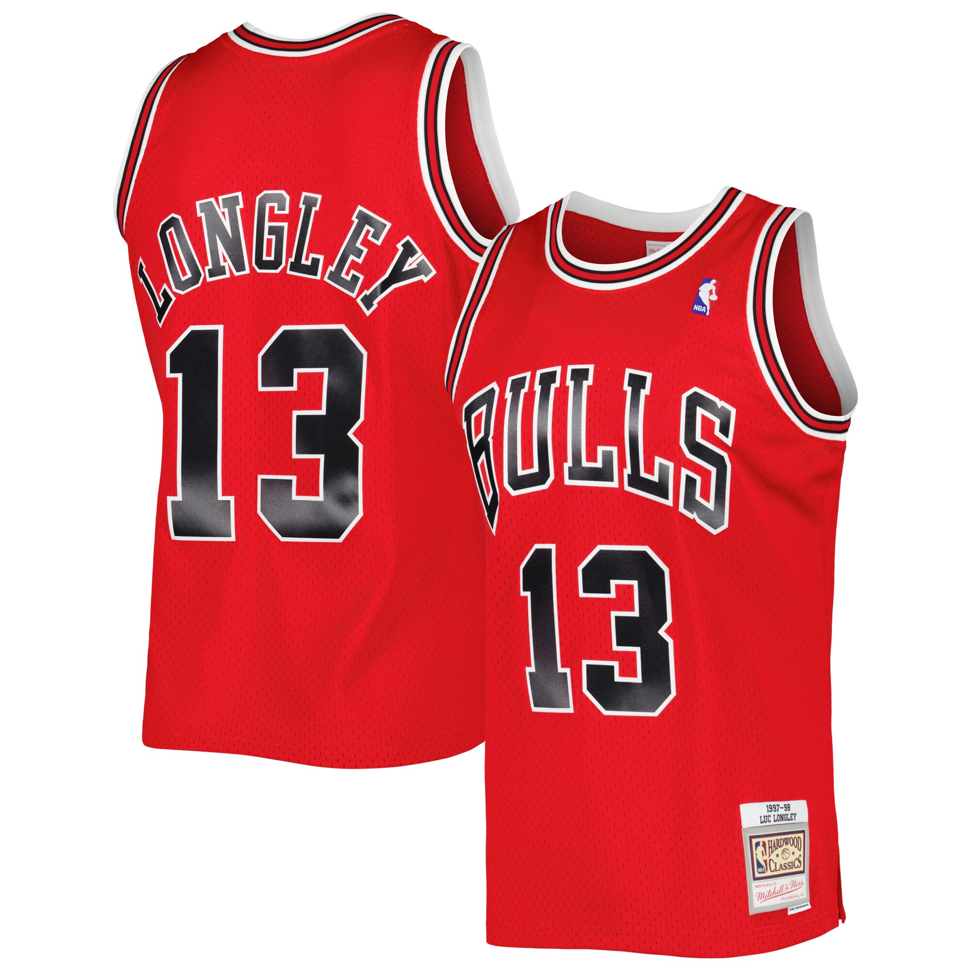 Alternative view of Luc Longley Chicago Bulls Mitchell & Ness 2001/02 Hardwood Classics Swingman Jersey - Red