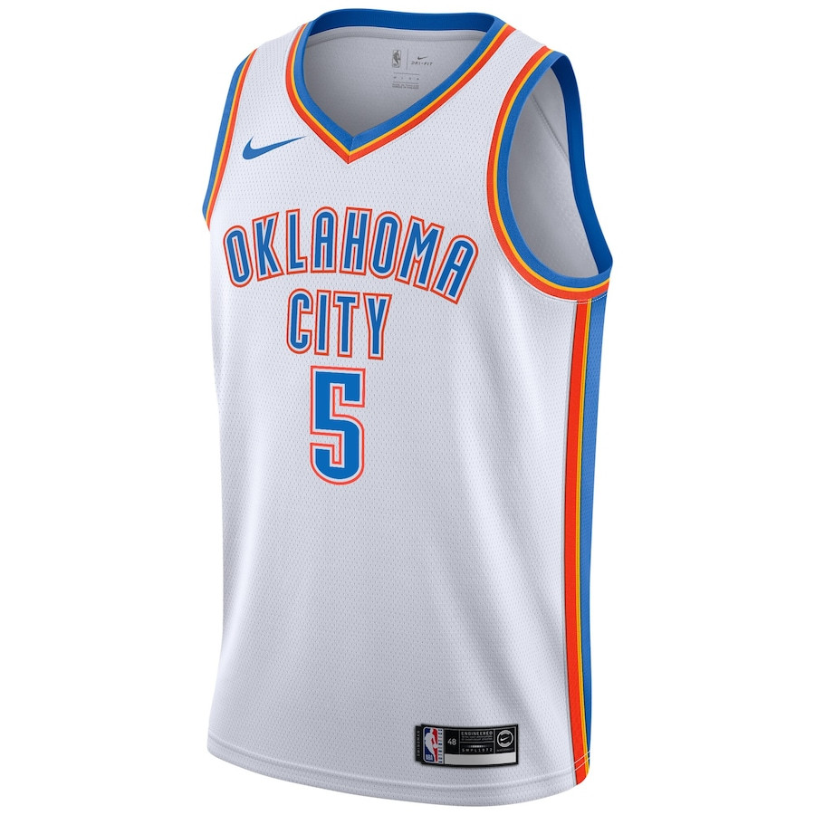 Alternative view of Luguentz Dort 5 Oklahoma City Thunder Unisex Swingman Jersey - Association Edition - White - JS786 