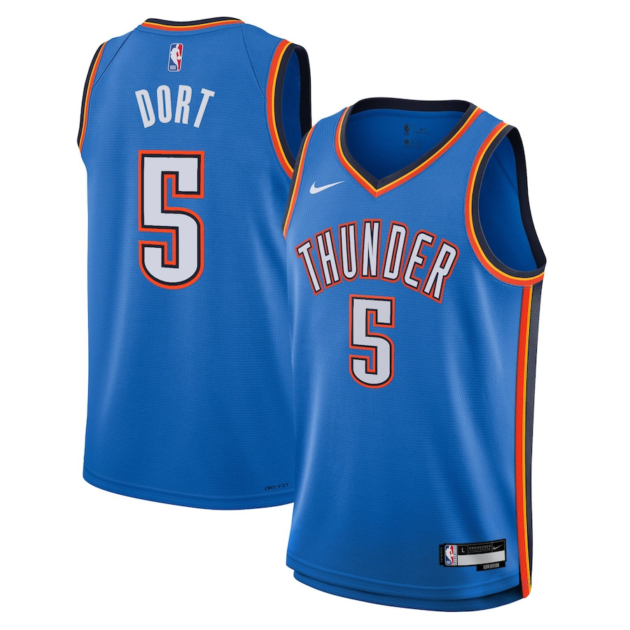 Luguentz Dort 5 Oklahoma City Thunder Unisex Swingman Jersey - Icon Edition - Blue - JS664 