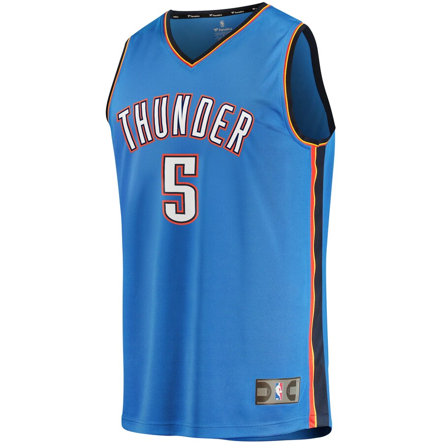 Alternative view of Luguentz Dort Oklahoma City Thunder Fanatics Branded Fast Break Player Jersey – Icon Edition – Blue