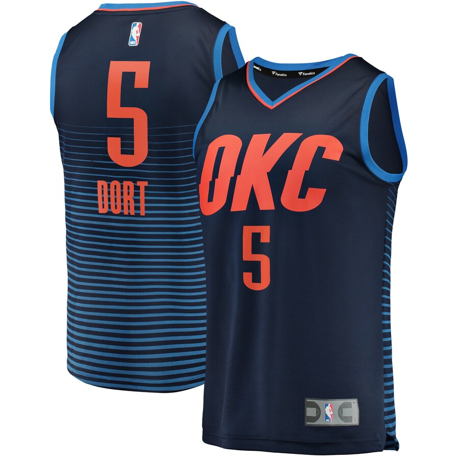 Luguentz Dort Oklahoma City Thunder Fanatics Branded Fast Break Player Jersey – Statement Edition – Navy