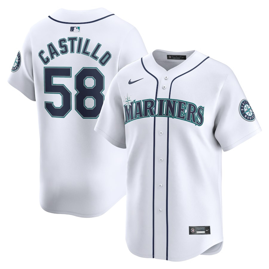 Luis Castillo 58 Seattle Mariners Home Limited Player Men Jersey - White 