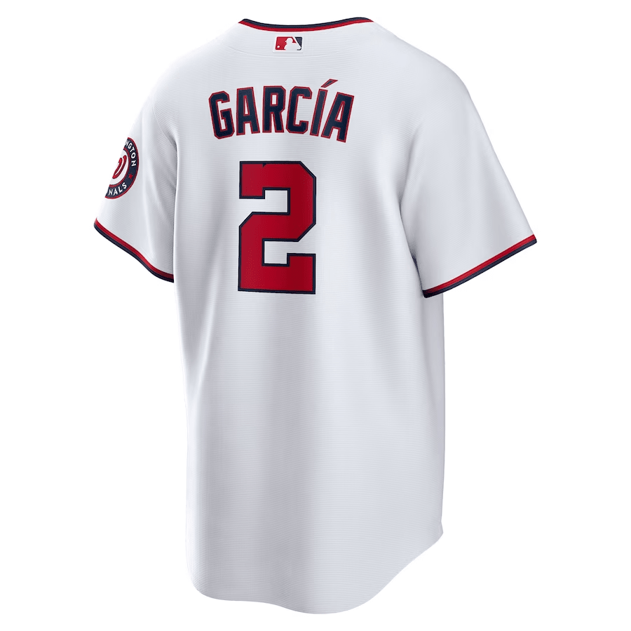 Alternative view of Luis García 2 Washington Nationals Home Men Jersey - White - JS565 