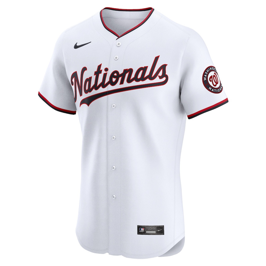 Alternative view of Luis Garcia 2 Washington Nationals Home Elite Player Men Jersey - White - JS969 