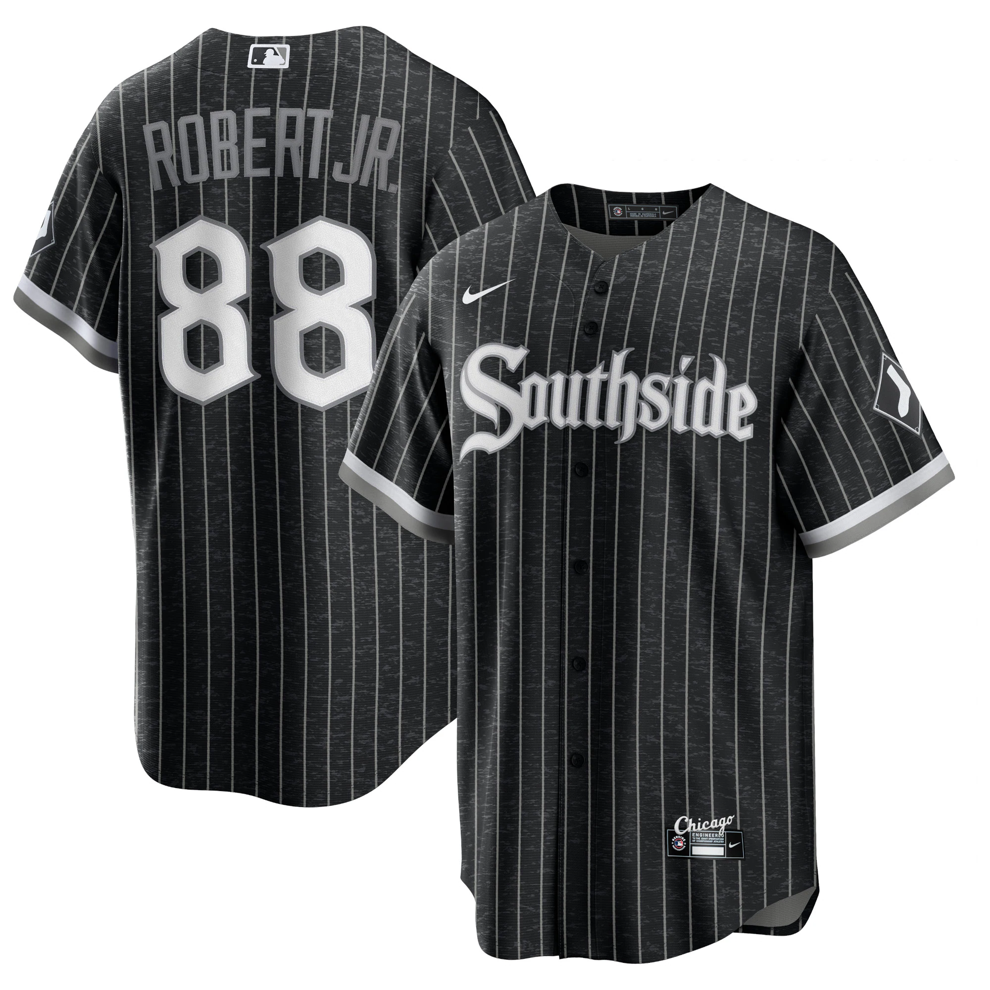 Alternative view of Luis Robert Chicago White Sox City Connect Replica Player Jersey - Black