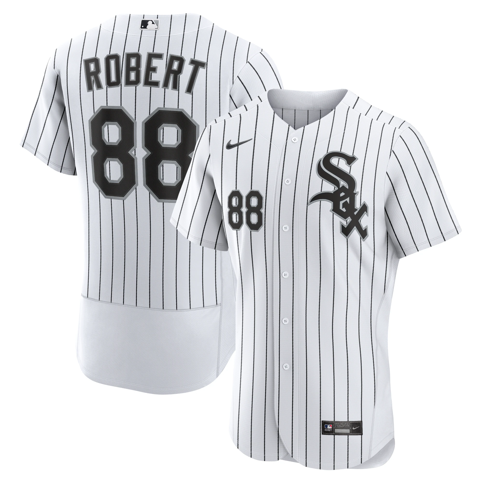 Alternative view of Luis Robert Chicago White Sox Home Authentic Player Jersey – White/black