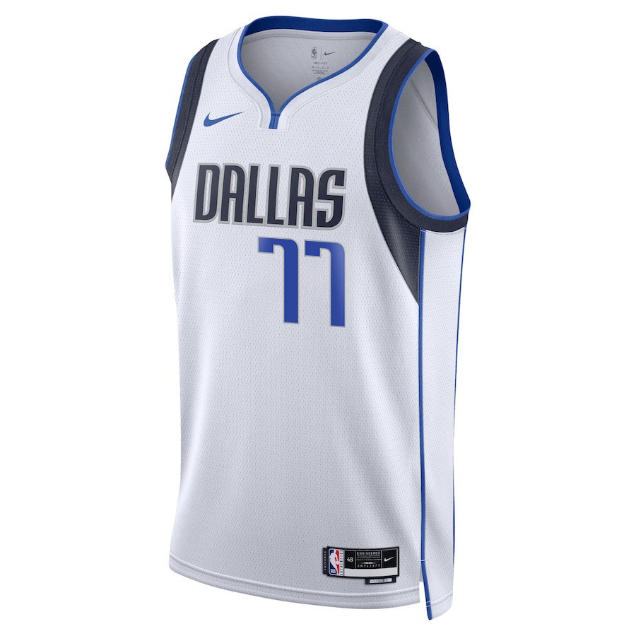 Alternative view of Luka Doncic 77 Dallas Mavericks 2024 FINALS PATCH Swingman Jersey - Association Edition - White - JS197 