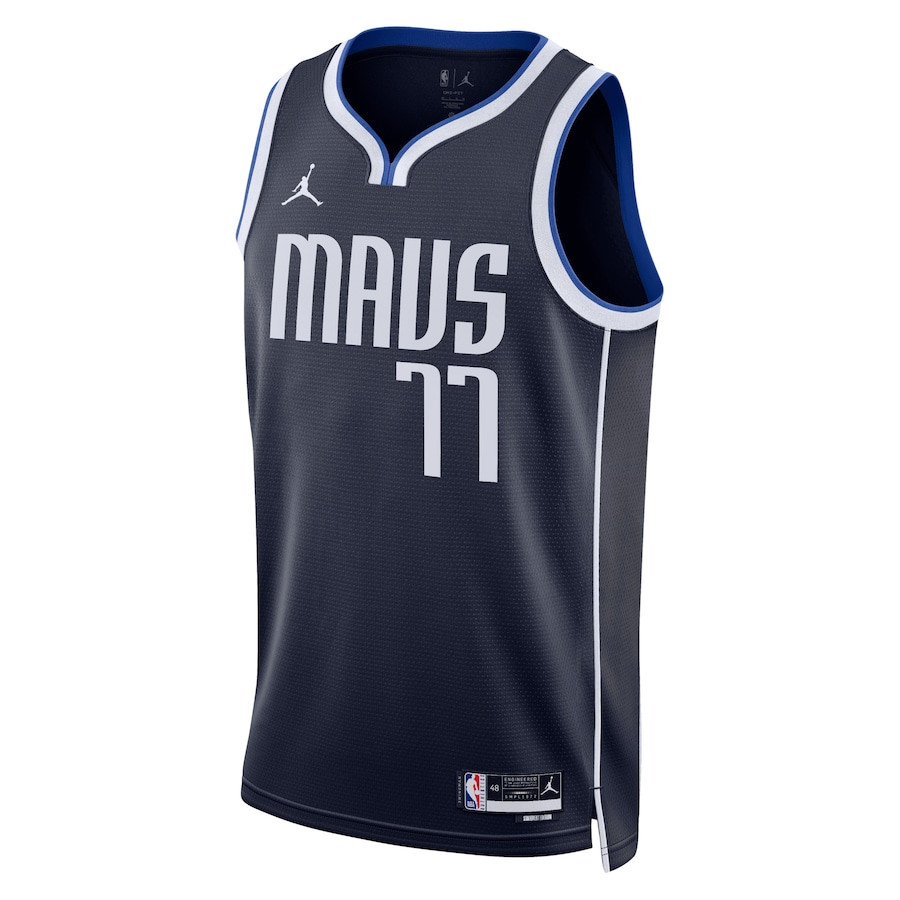 Alternative view of Luka Doncic 77 Dallas Mavericks Unisex Swingman Jersey - Statement Edition - Navy - JS677 