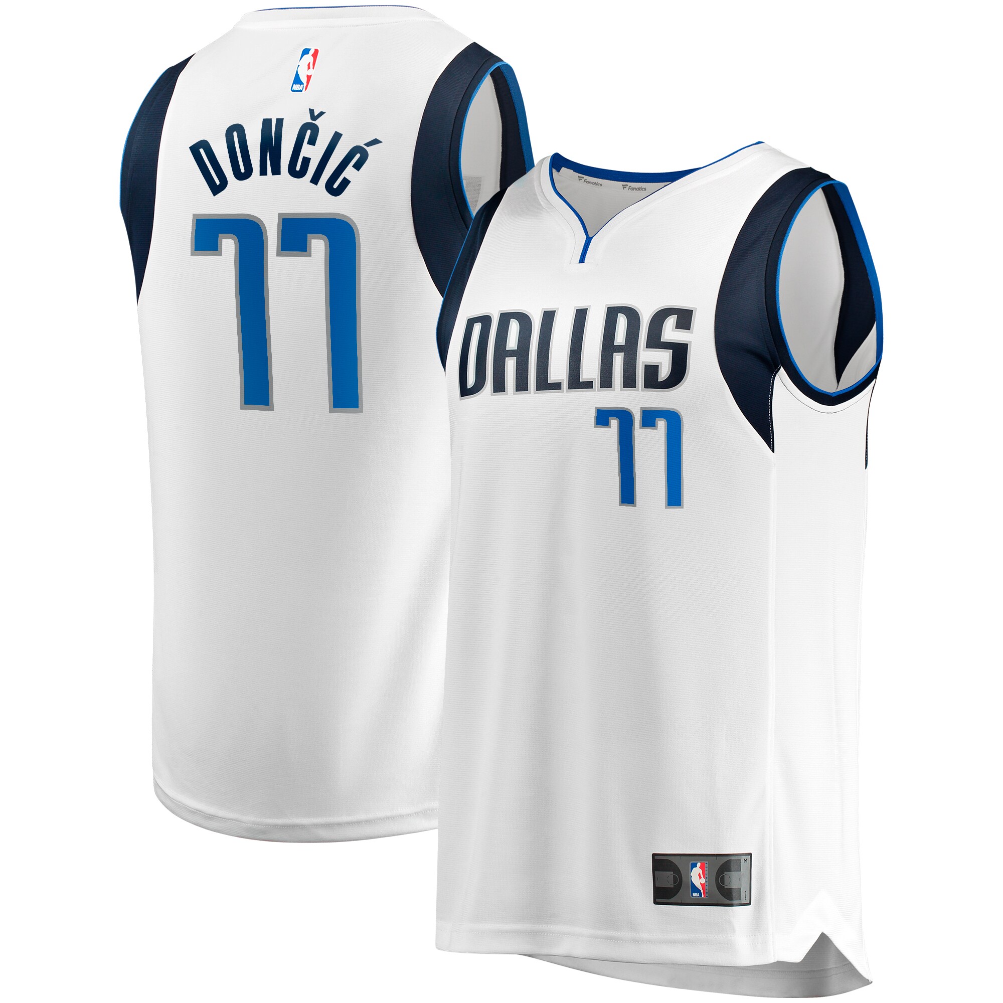 Alternative view of Luka Doncic Dallas Mavericks Fanatics Branded Fast Break Player Jersey - Association Edition - White