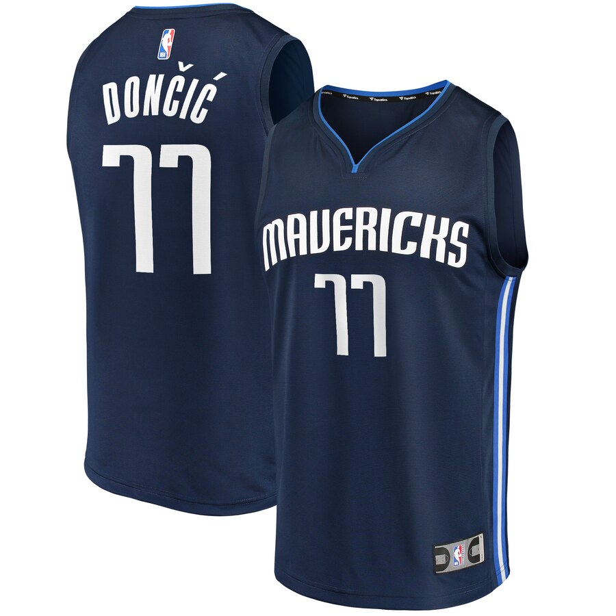 Luka Doncic Dallas Mavericks Fanatics Branded Fast Break Team Replica Jersey Navy - Statement Edition