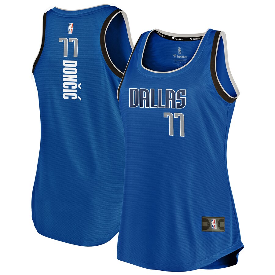 Luka Doncic Dallas Mavericks Fanatics Branded Women’s Fast Break Team Tank Jersey – Icon Edition – Blue