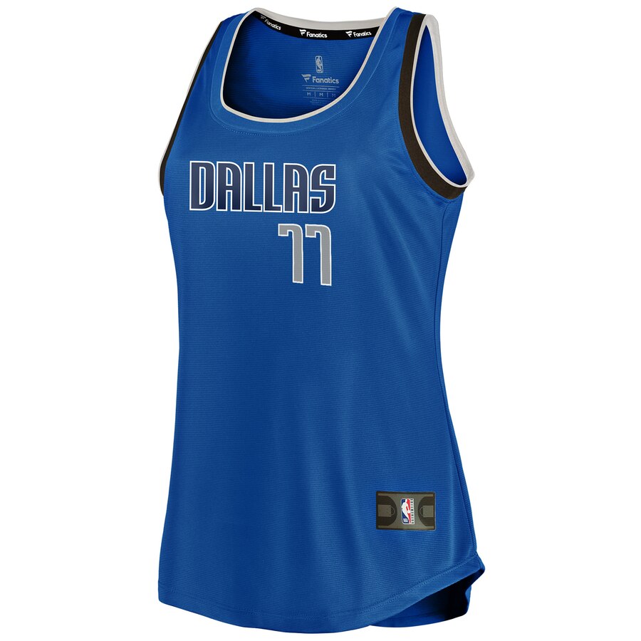 Alternative view of Luka Doncic Dallas Mavericks Fanatics Branded Women’s Fast Break Team Tank Jersey – Icon Edition – Blue