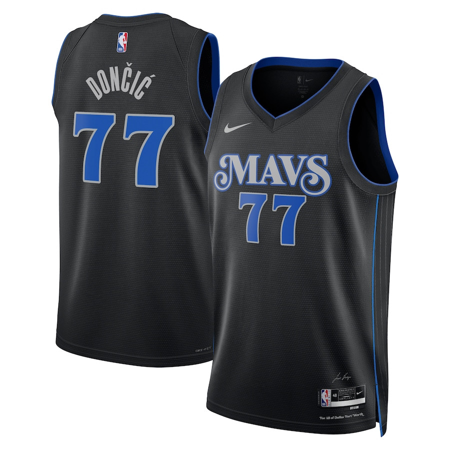 Luka DonÄiÄ‡ 77 Dallas Mavericks 2023/24 City Edition Swingman Jersey - Black - JS960 