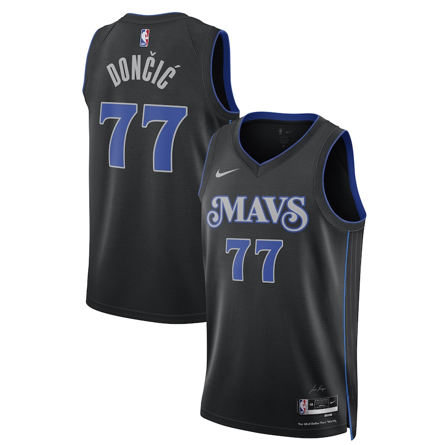Luka DonÄiÄ‡ 77 Dallas Mavericks 2023/24 Swingman Jersey - City Edition - Unisex Black - JS280 