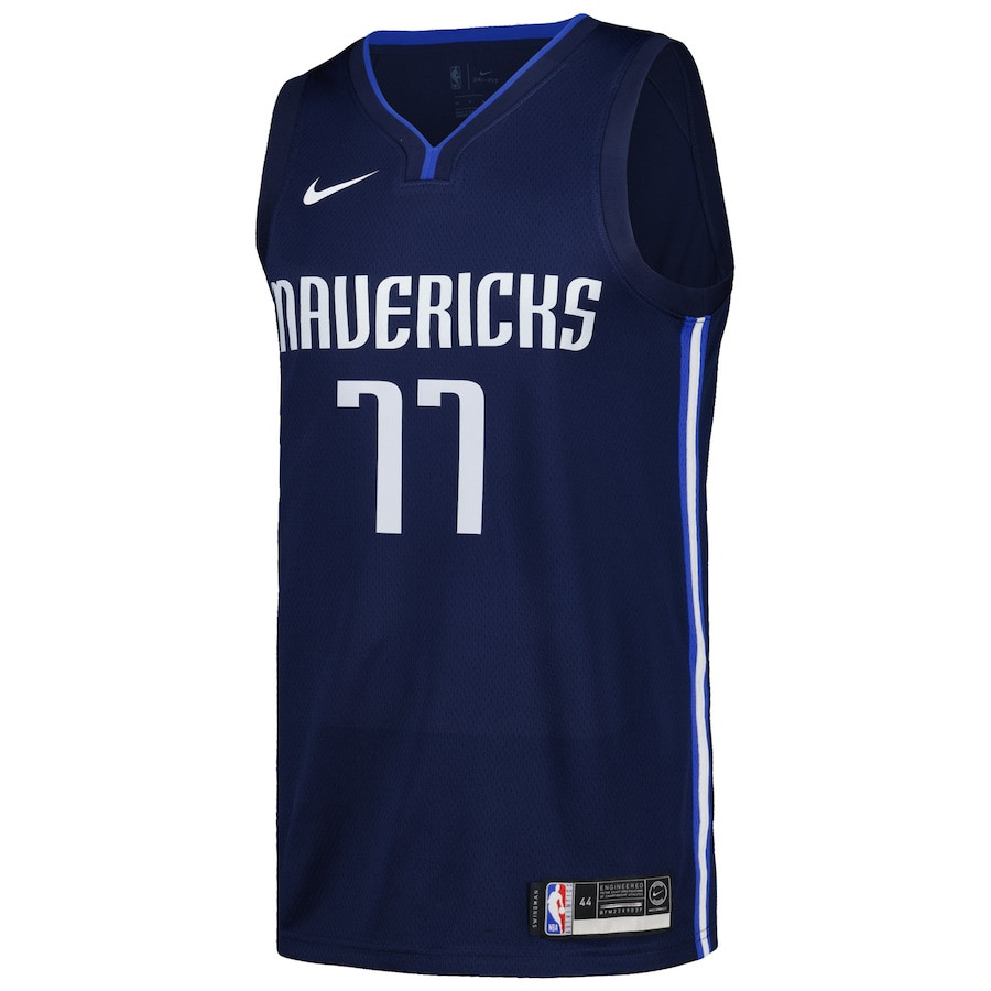 Alternative view of Luka DonÄiÄ‡ 77 Dallas Mavericks Nike Swingman Men Jersey - City Edition - Navy - JS193 