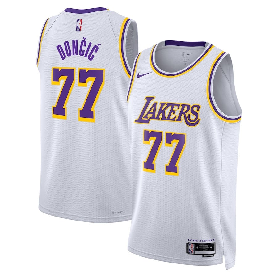 Luka DonÄiÄ‡ 77 Los Angeles Lakers Association Edition Swingman Jersey - White - JS660 