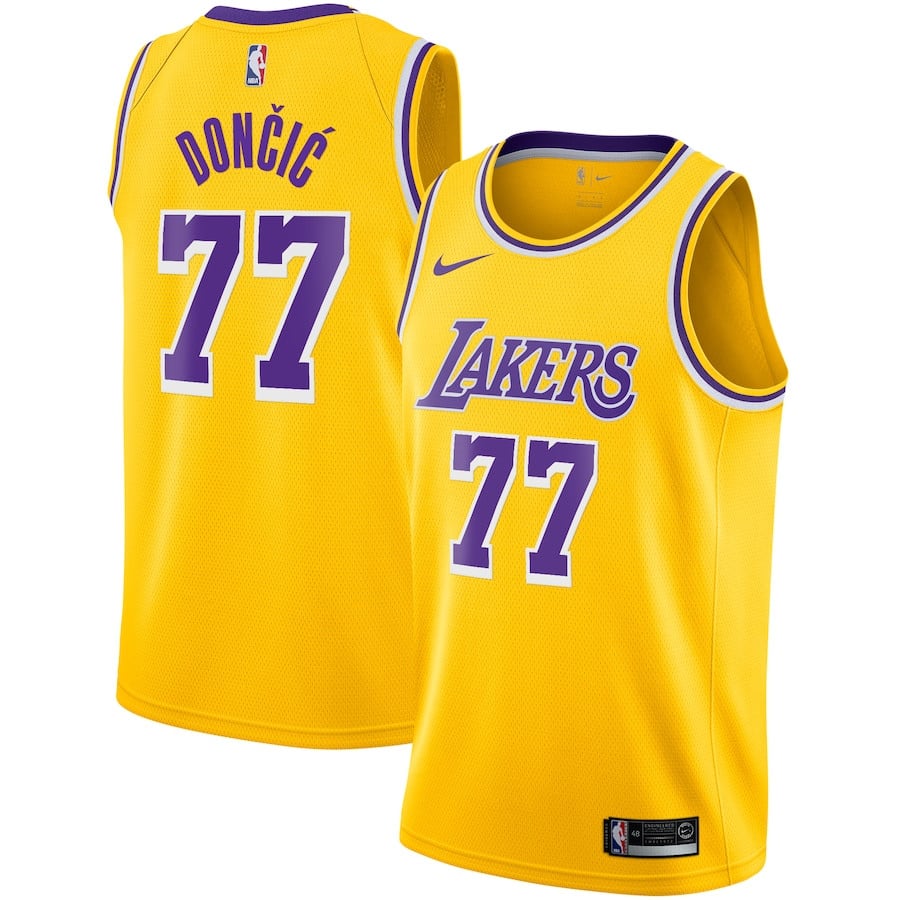 Luka DonÄiÄ‡ 77 Los Angeles Lakers YOUTH 2024/25 Swingman Player Jersey - Icon Edition - Gold - JS380 