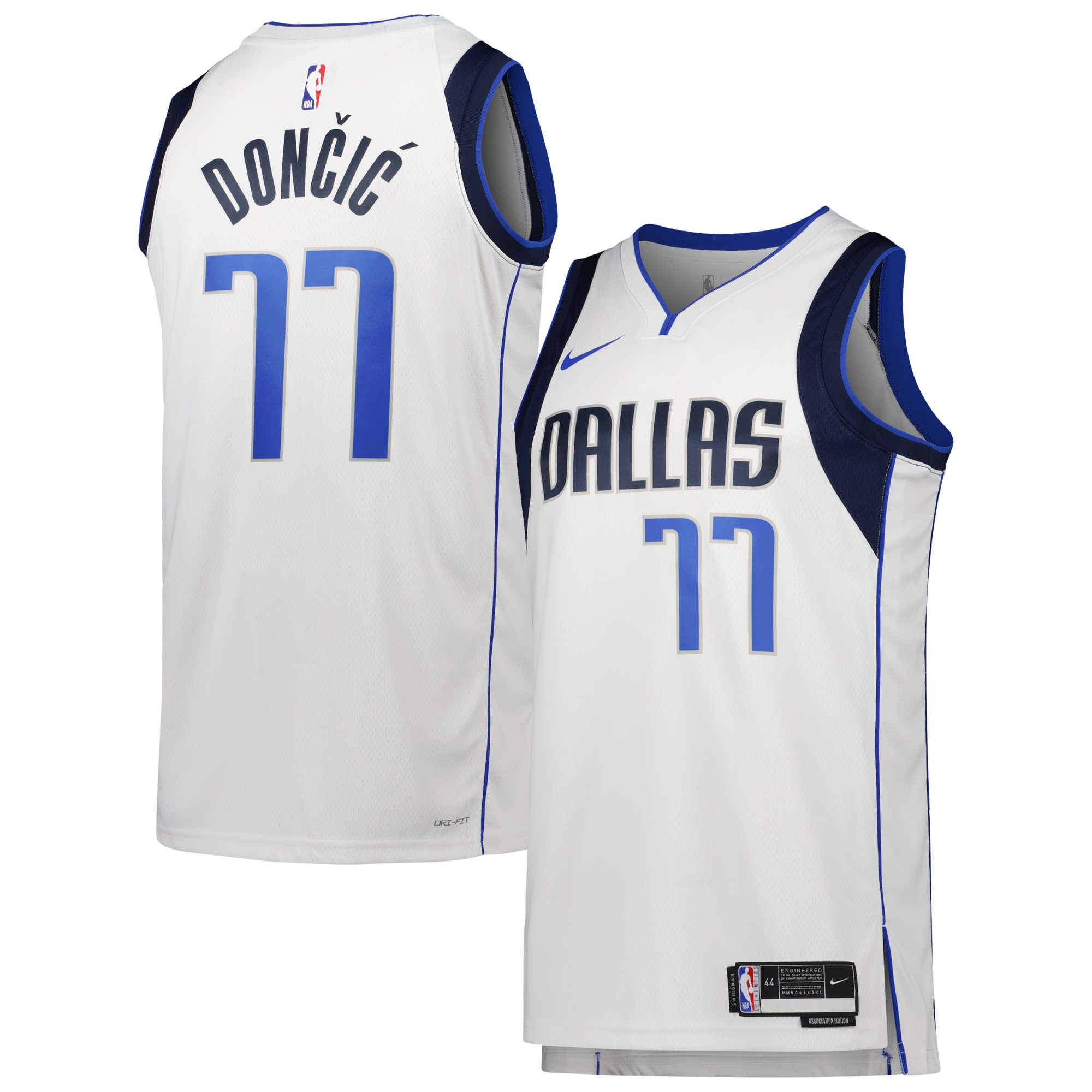 Luka DonÃƒâ€žÃ‚ÂiÃƒâ€žÃ¢â‚¬Â¡ Dallas Mavericks Unisex Swingman Jersey - Association Edition - White