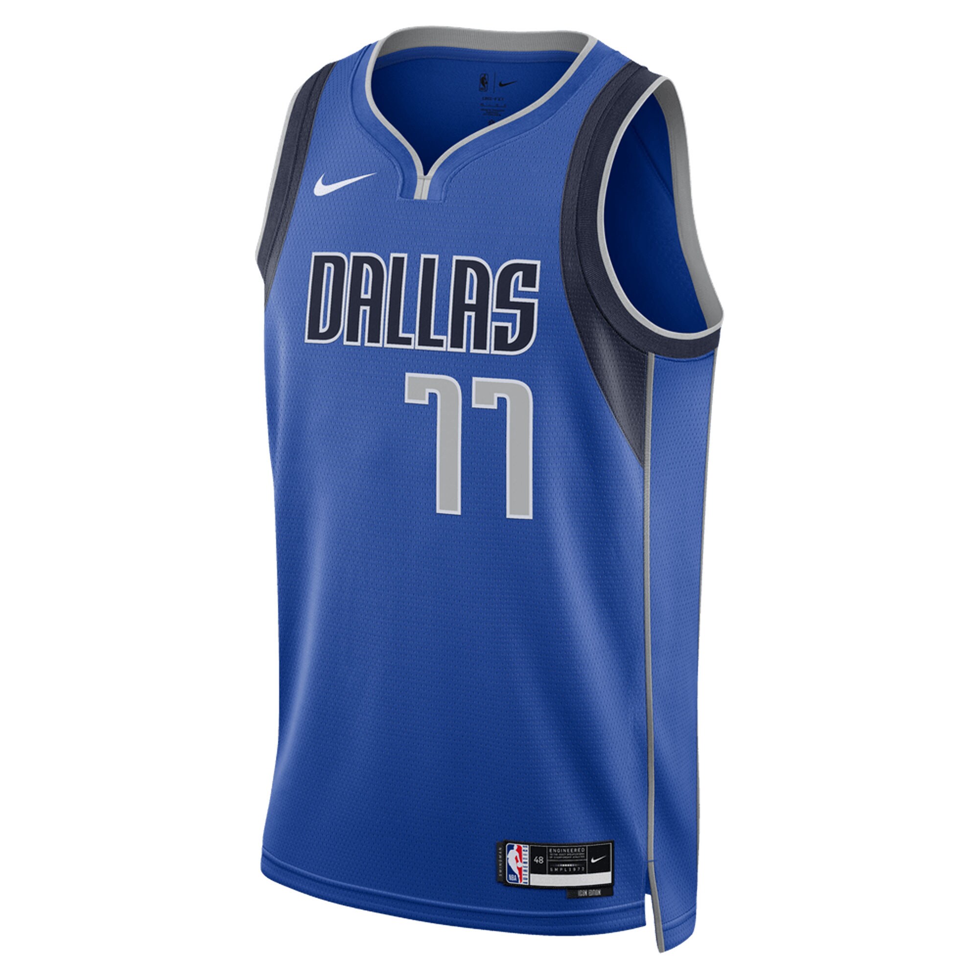 Alternative view of Luka DonÃƒâ€žÃ‚ÂiÃƒâ€žÃ¢â‚¬Â¡ Dallas Mavericks Unisex Swingman Jersey - Icon Edition - Blue
